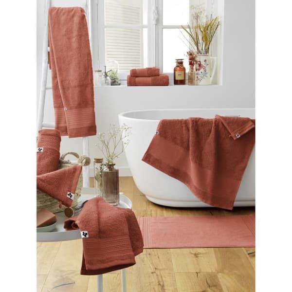 Badrakan GARANCE 100% ekologisk bomull 600 g-m² 70 x 130 cm färg Terracotta
