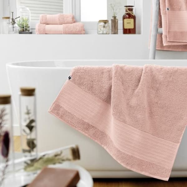 Duschhandduk "Garance" 70 x 130 cm / 100% Ekologisk Bomull / 600 gr/m² l'Effet Papillon - Garance Powder Pink - Duschhandduk 70 x 130 c