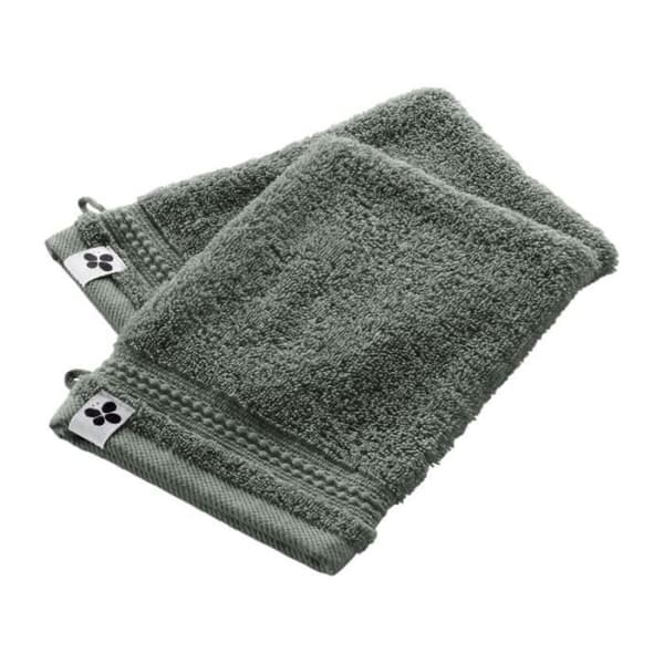 Set med 2 tvättlappar "Garance" 15 x 21 cm / 100% Ekologisk Bomull / 600 gr/m² l'Effet Papillon - Garance Romarin - Set med 2 tvättlappar