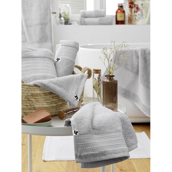 Set med 2 handdukar "Garance" 15 x 21 cm / 100% Ekologisk Bomull / 600 gr/m² l'Effet Papillon - Garance Nuage - Set med 2 handdukar