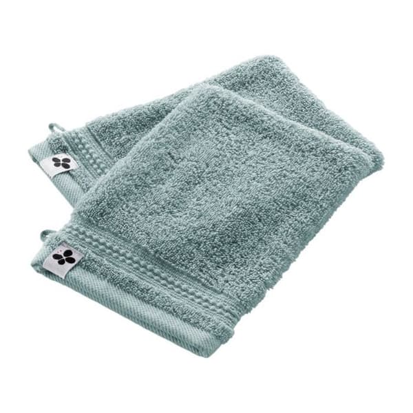Set med 2 Tvättlappar "Garance" 15 x 21 cm / 100% Ekologisk Bomull / 600 gr/m² l'Effet Papillon - Garance Blå Is - Set med 2 Tvättlappar