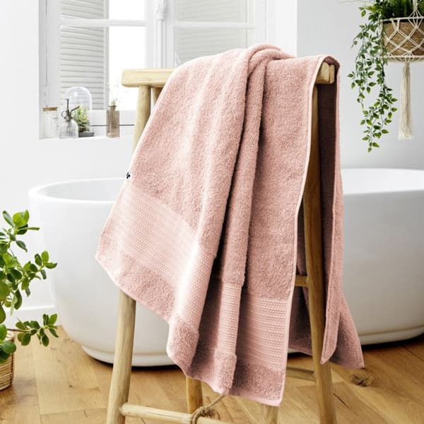 Handduk "Garance" 90 x 150 cm / 100% Ekologisk Bomull / 600 gr/m² l'Effet Papillon - Garance Rosa Puder - Handduk 90 x 150 cm -
