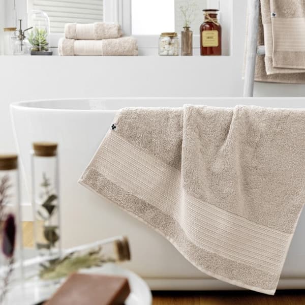 Duschhandduk "Garance" 70 x 130 cm / 100% Ekologisk Bomull / 600 gr/m² l'Effet Papillon - Garance Pampa - Duschhandduk 70 x 130 cm - Ga