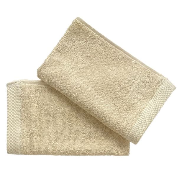 Set med 2 gästhanddukar "Soft" 30 x 50 cm 100% Kammad Bomull / 600 gr/m² - Soft Ivoire