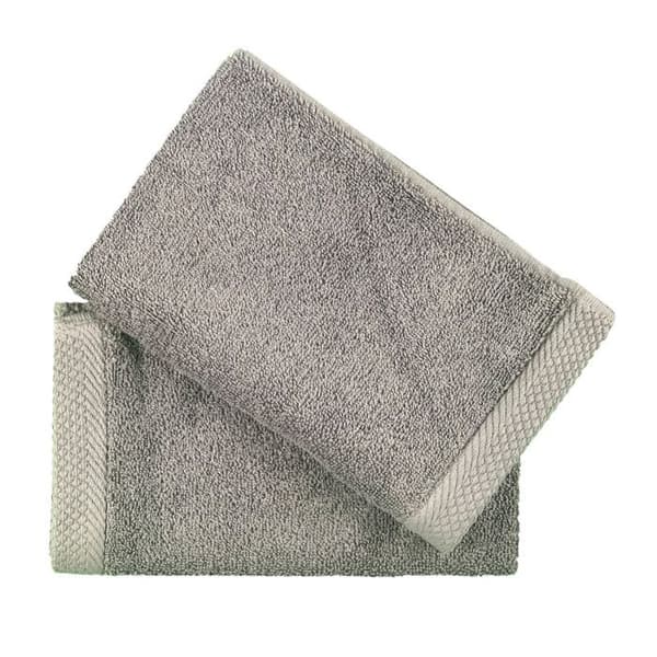 Set om 2 gäståsar "Soft" 30 x 50 cm 100% Kammad Bomull / 600 gr/m² - Soft Perla Grå
