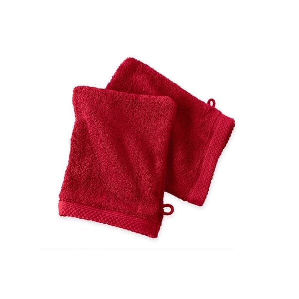 Set med 2 "Soft" tvättlappar 16 x 21 cm 100% kammad bomull / 600 gr/m² - Soft Röd