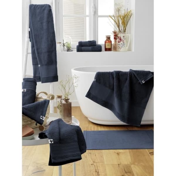 Duschhandduk "Garance" 70 x 130 cm / 100% Ekologisk Bomull / 600 gr/m² l'Effet Papillon - Garance Midnatt - Duschhandduk 70 x 130 cm - G