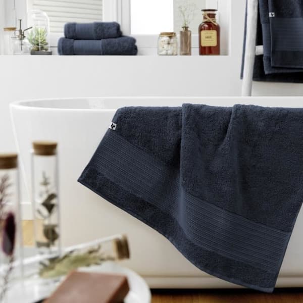 Duschhandduk "Garance" 70 x 130 cm / 100% Ekologisk Bomull / 600 gr/m² l'Effet Papillon - Garance Midnatt - Duschhandduk 70 x 130 cm - G