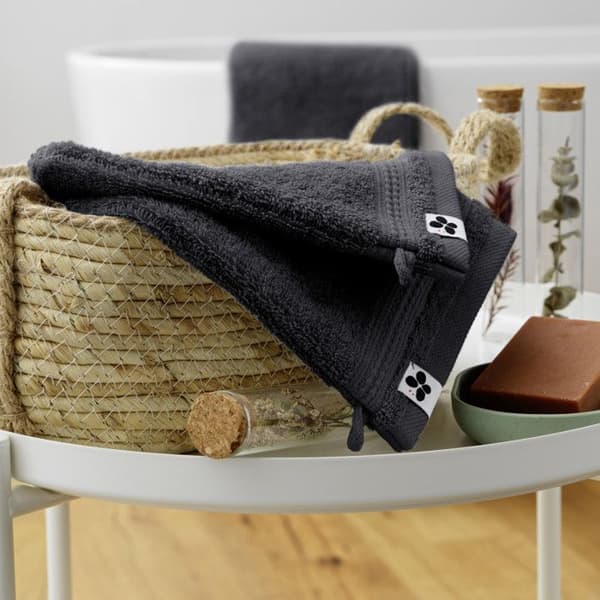 Set med 2 handdukar "Garance" 15 x 21 cm / 100% Ekologisk bomull / 600 gr/m² l'Effet Papillon - Garance Orage - Set med 2 handdukar
