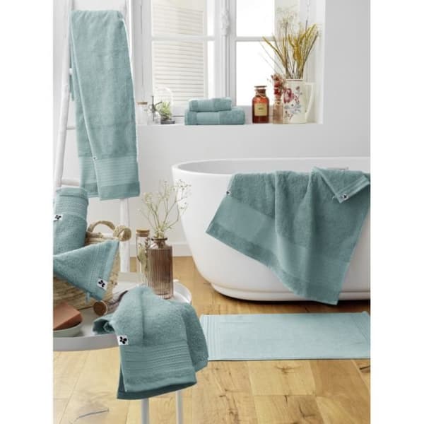 Duschhandduk "Garance" 70 x 130 cm / 100% Ekologisk Bomull / 600 gr/m² l'Effet Papillon - Garance Blå Is - Duschhandduk 70 x 130