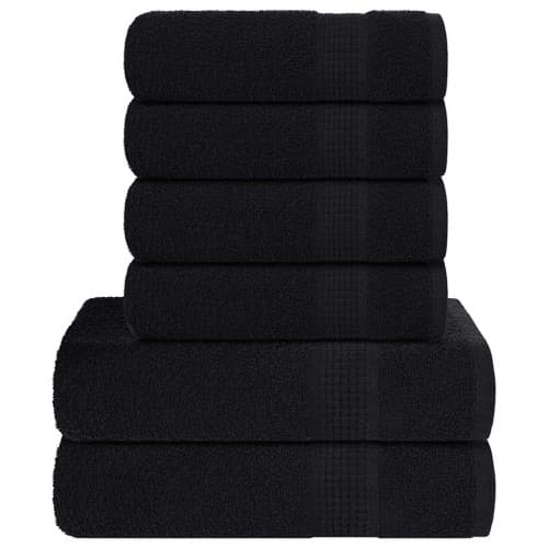 Handdukar 6 st svart 360 gsm 100% bomull