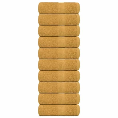 Tvålhanddukar 10 st guld 30x30 cm 360 gsm 100% bomull