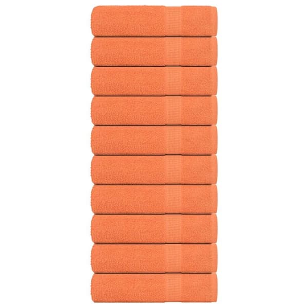 Duschhanddukar 10 st orange 70x140 cm 360 gsm 100% bomull