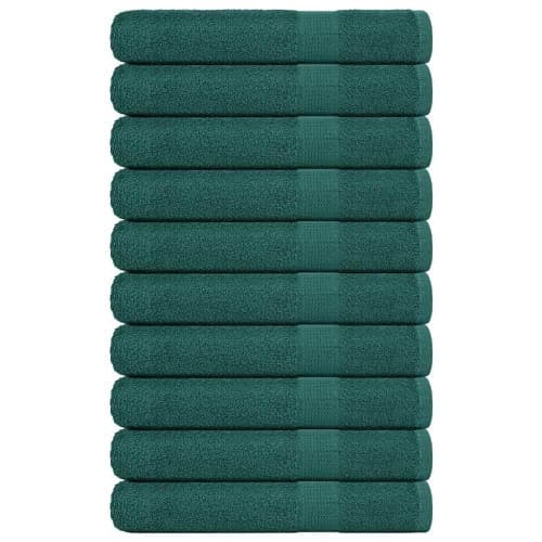 Bastuhanddukar 10 st grön 80x200 cm 360 gsm 100% bomull