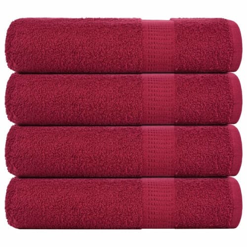 Badlakan 4 st vinröd 100x150 cm 360 gsm 100% bomull