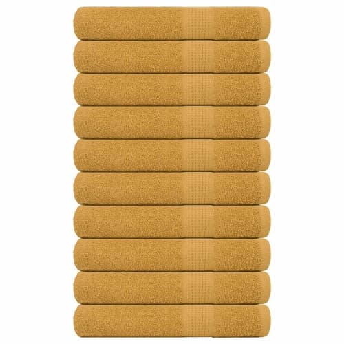 Bastuhanddukar 10 st guld 80x200 cm 360 gsm 100% bomull