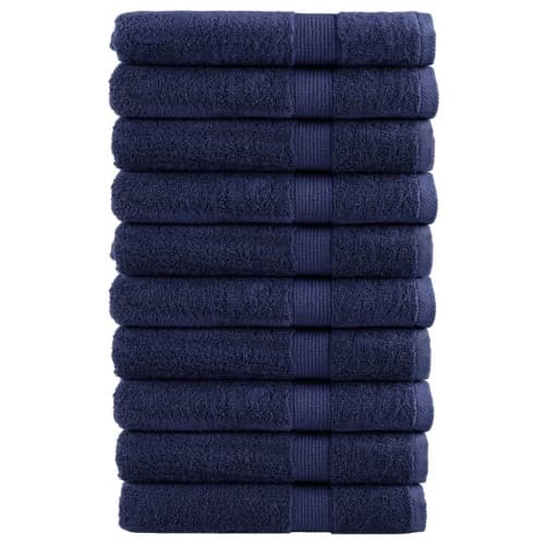 Premium handdukar SOLUND 10 st marinblå 100x200cm 600gsm