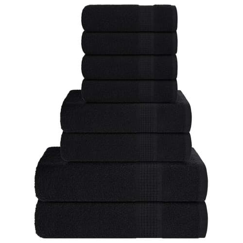 Handdukar 8 st svart 360 gsm 100% bomull