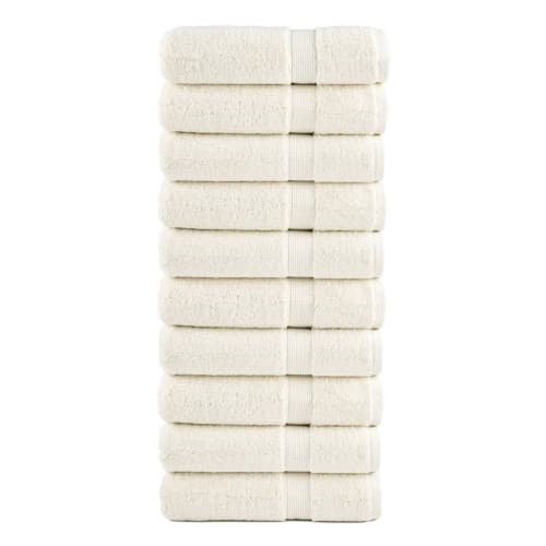 Premium badhanddukar SOLUND 10 st gräddvit 70x140 cm 600 gsm