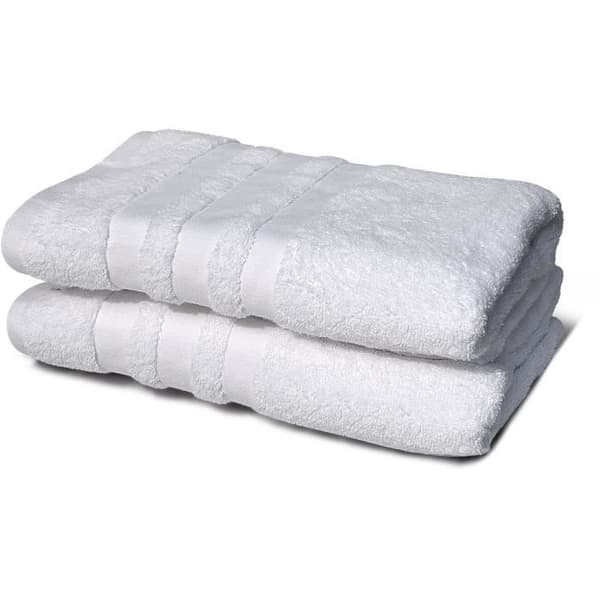 Pack av 2 handdukar - LOVELY HOME - 2 Duschhanddukar 70 x 140 cm - Vit
