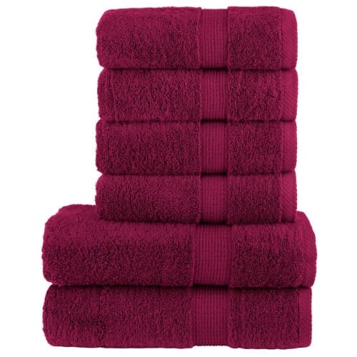 Premium handdukar 6 st SOLUND vinröd 600 gsm