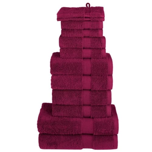 Premium handdukar 12 st SOLUND vinröd 600 gsm