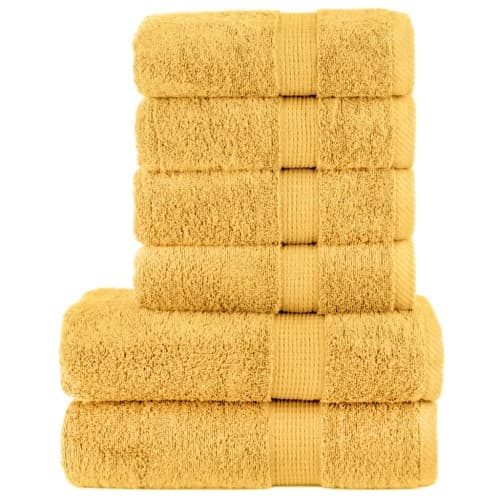 Premium handdukar 6 st SOLUND guld 600 gsm