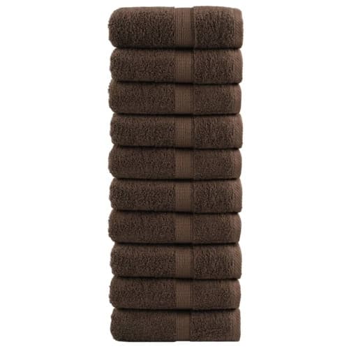 Premium gästhanddukar SOLUND 10 st brun 30x50cm 600gsm