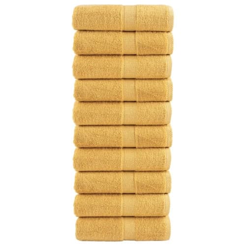Premium gästhanddukar SOLUND 10 st guld 30x30cm 600gsm