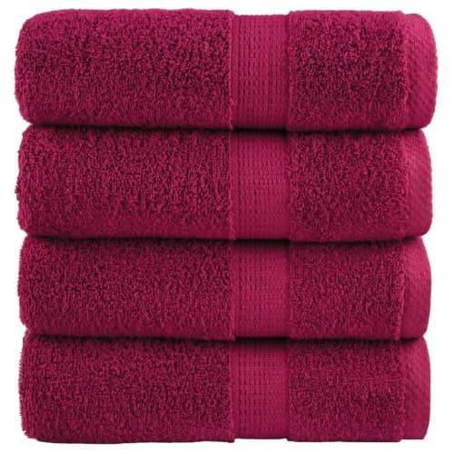 Premium gästhanddukar SOLUND 4 st vinröd 30x30cm 600gsm