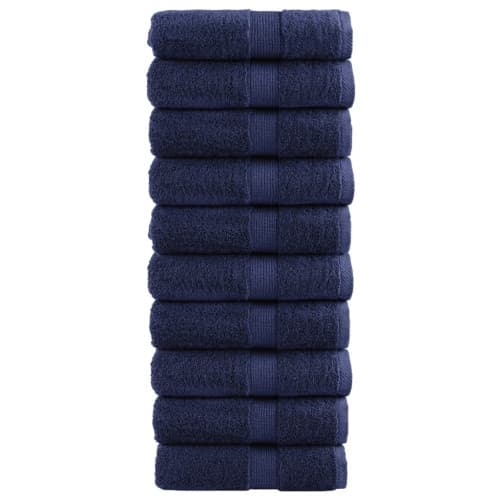 Premium gästhanddukar SOLUND 10 st marinblå 30x50cm 600gsm