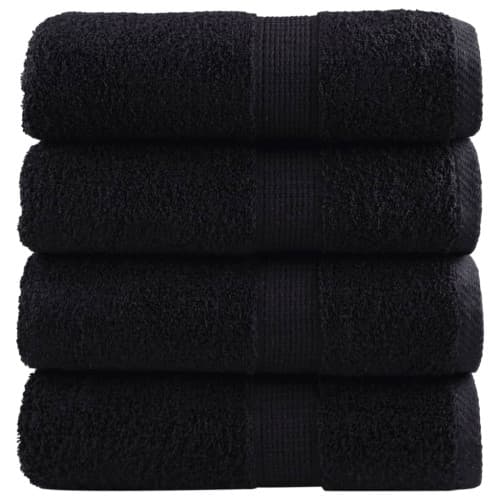 Premium gästhanddukar SOLUND 4 st svart 30x50 cm 600 gsm