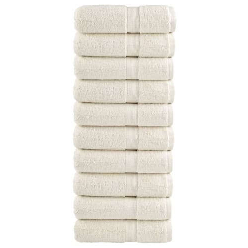 Premium gästhanddukar SOLUND 10 st gräddvit 30x30 cm 600 gsm