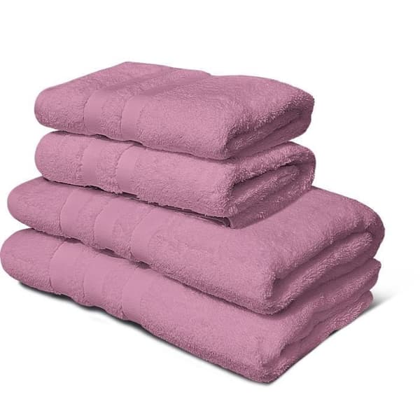 Set med 4 handdukar - LOVELY HOME - 2 Handdukar 50 x 100 cm + 2 Duschhanddukar 70 x 140 cm - Rosa