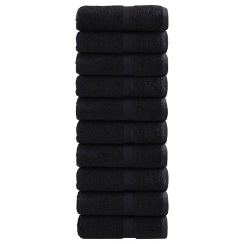 Premium gästhanddukar SOLUND 10 st svart 30x30 cm 600 gsm