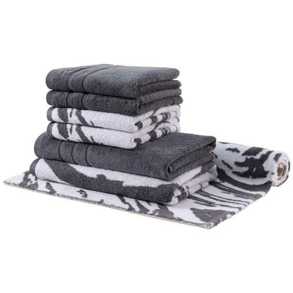 Egeria badset - 60100-072 - 072 Marmormönster badhandduk och badmatta set 60 x 100 cm