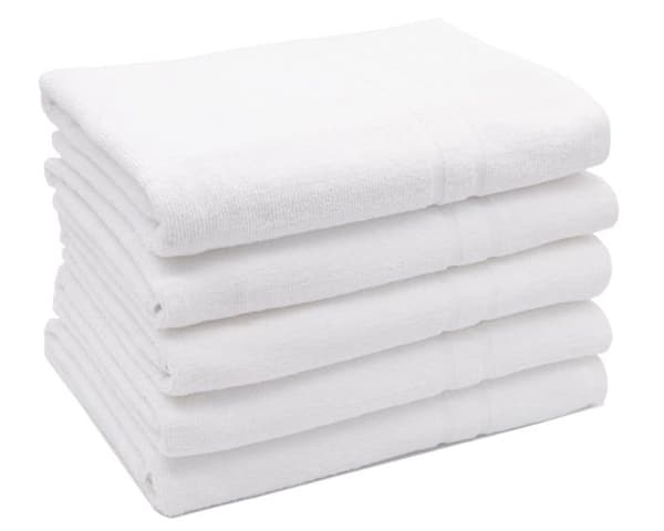 Zollner - 00000431-070140-5ER - Set med 5 duschhanddukar, bomull, 420 g/m, 70x140 cm, vit