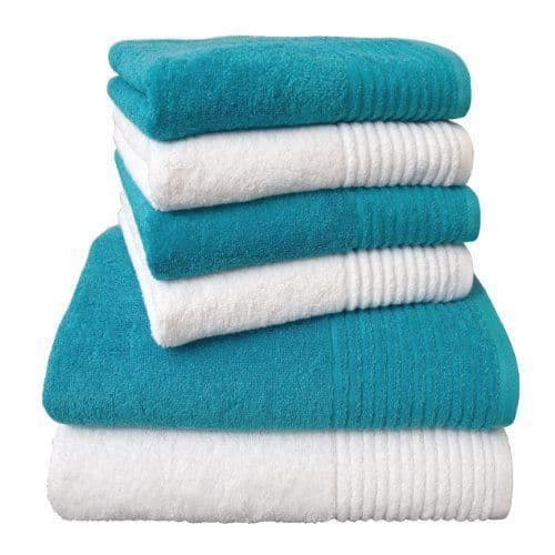 Dyckhoff 0410996430 Brilliant Handduksset med 4 handdukar 50x100cm Vit/svart och 2 badlakan 7...