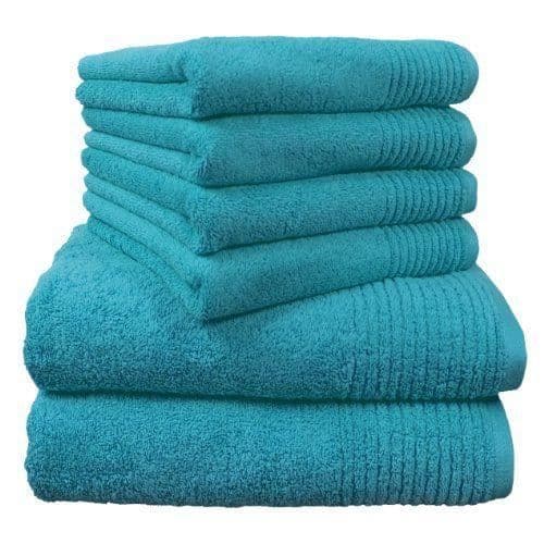Dyckhoff 0410996455 Briljant set med 2 turkosa badlakan 70 x 140 cm och 4 handdukar 50 x 100 cm