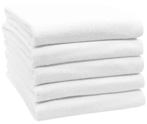Zollner - 00000356-001 - Set med 5 badlakan, badlakan, 100x150 cm, bomull, vit