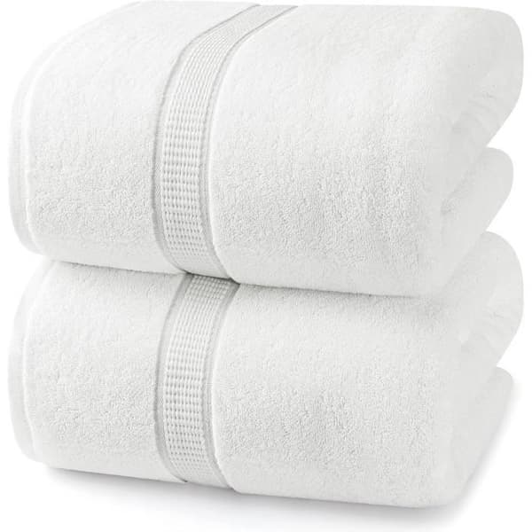 Set med badlakan - UTOPIA TOWELS - 2 delar - 90x180 cm - 100% Bomull - Vit