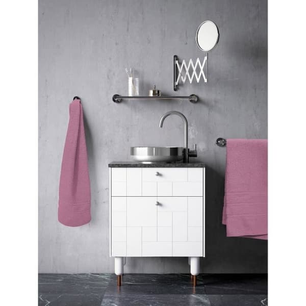 Sæt med 4 håndklæder - LOVELY HOME - 2 håndklæder 50 x 100 cm + 2 badehåndklæder 70 x 140 cm - Pink