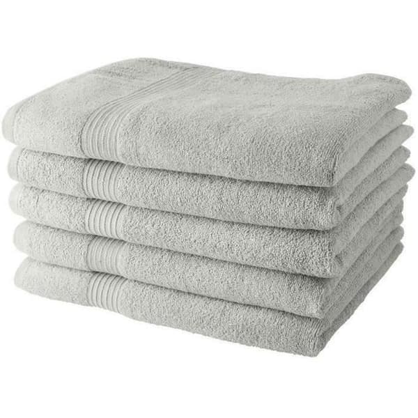 Sæt med 5 TODAY badelagner 70x130 cm 100% bomuld - Kridt