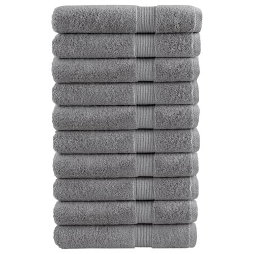 Premium handdukar SOLUND 10 st grå 100x200cm 600gsm