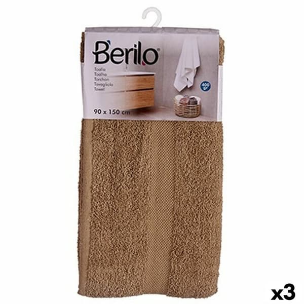 Badhandduk Berilo 89663 Kamel 80 % bomull 20 % Polyester 90 x 150 cm (3 antal)
