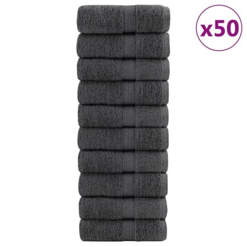 Premium tvättlappar SOLUND 50 st antracit 15x21cm 600gsm