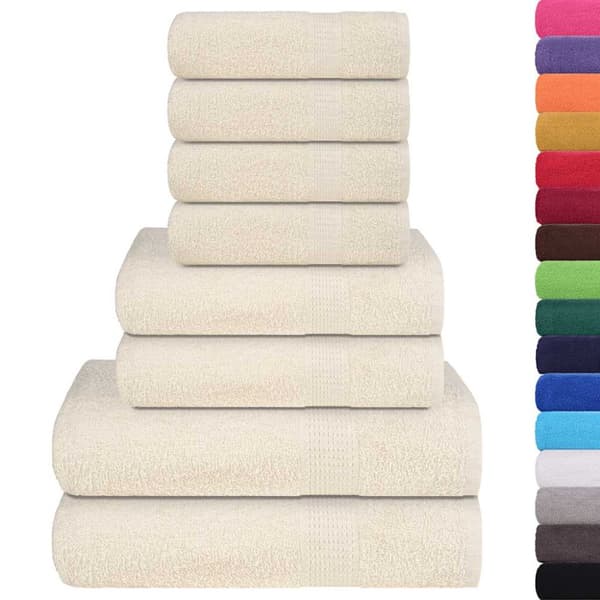 Handdukar 8 st gräddvit 360 gsm 100% bomull