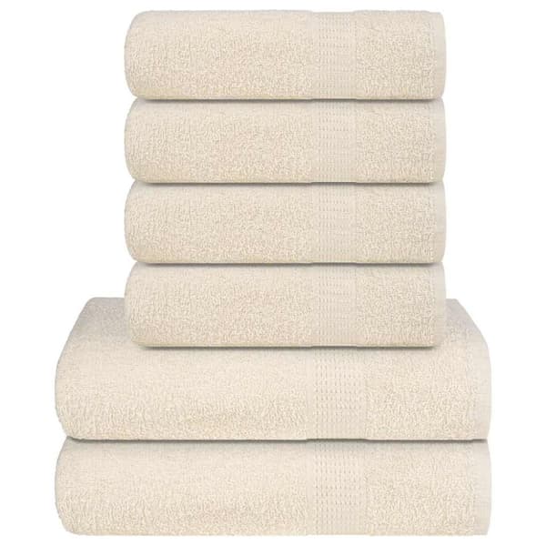 Handdukar 6 st gräddvit 360 gsm 100% bomull