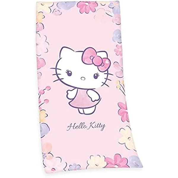 Badhandduk - HERDING - Hello Kitty - 75 x 150 cm - 100% Bomull - Absorberande Velour