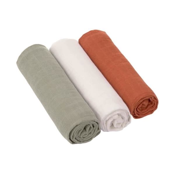 Muslin swaddles - LÄSSIG - Little Forest - 3 st - 85 x 85 cm - Ekologisk bomull